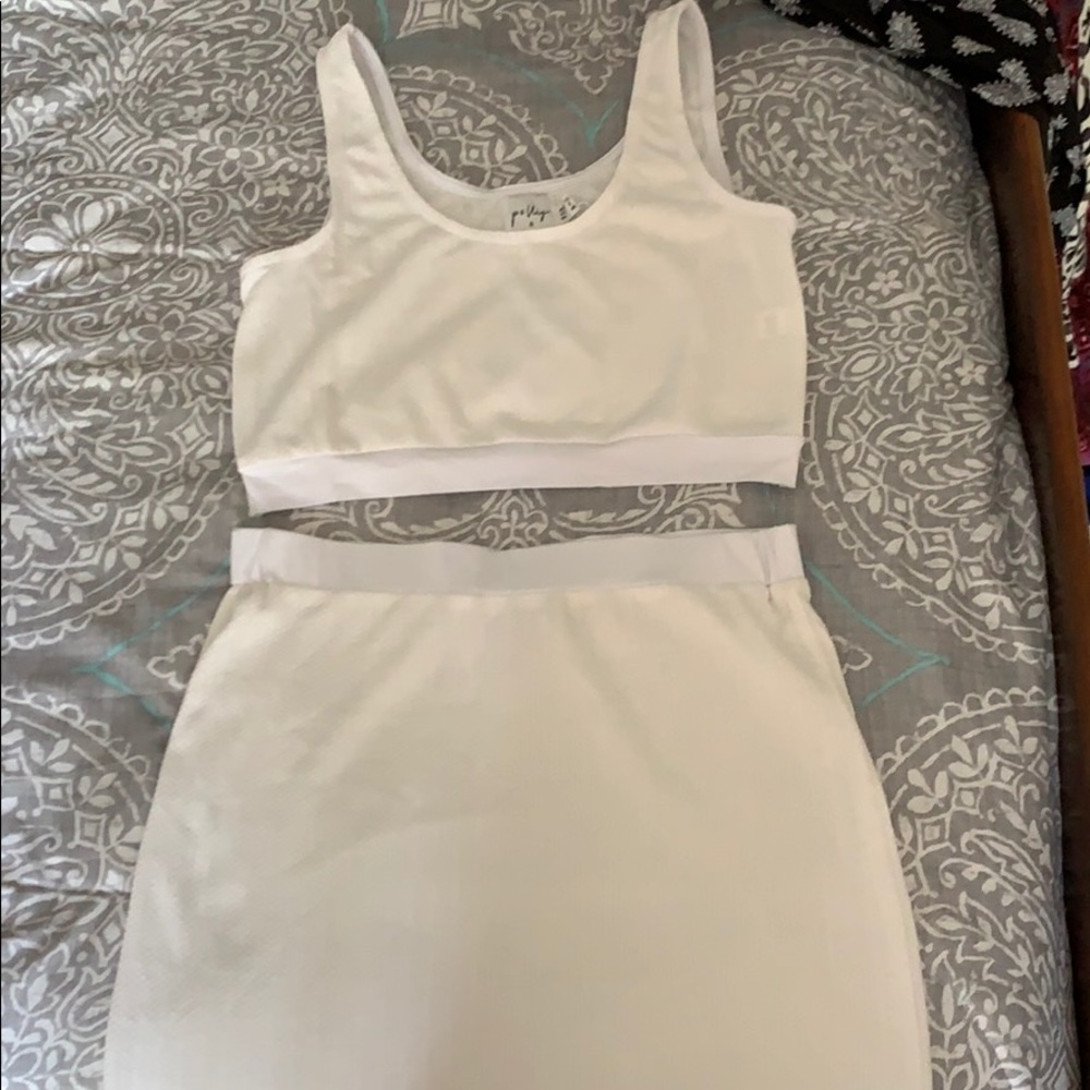 Two piece bathing suit cover